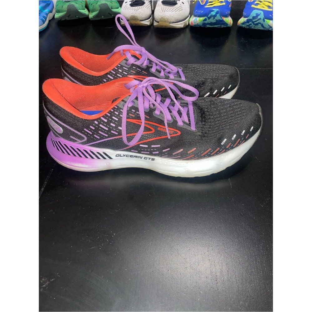 Brooks Glycerin GTS 20 womens running shoes black bellflower fiesta sneaker 10.5
